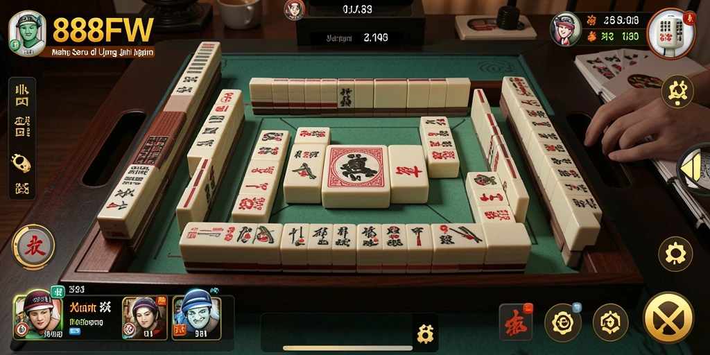 Gameplay seru Mahjong di aplikasi 888FW yang mengasyikkan.