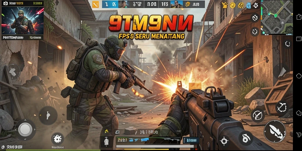 Screenshot menunjukkan momen intens dalam pertempuran FPS.