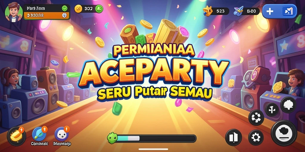 Tampilan gameplay seru ACEPARTY dengan grafis menarik.