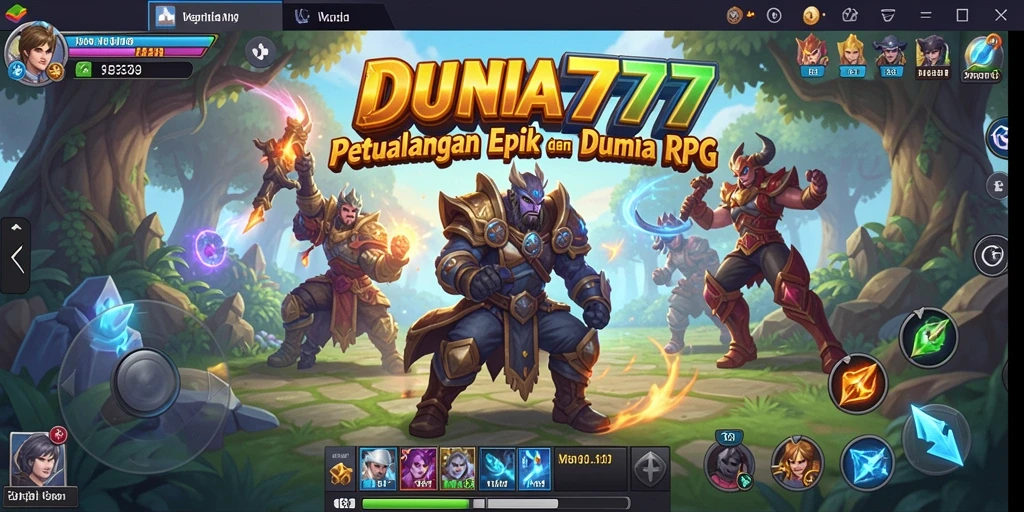 Screenshot DUNIA777 menampilkan aksi seru dalam pertarungan RPG.