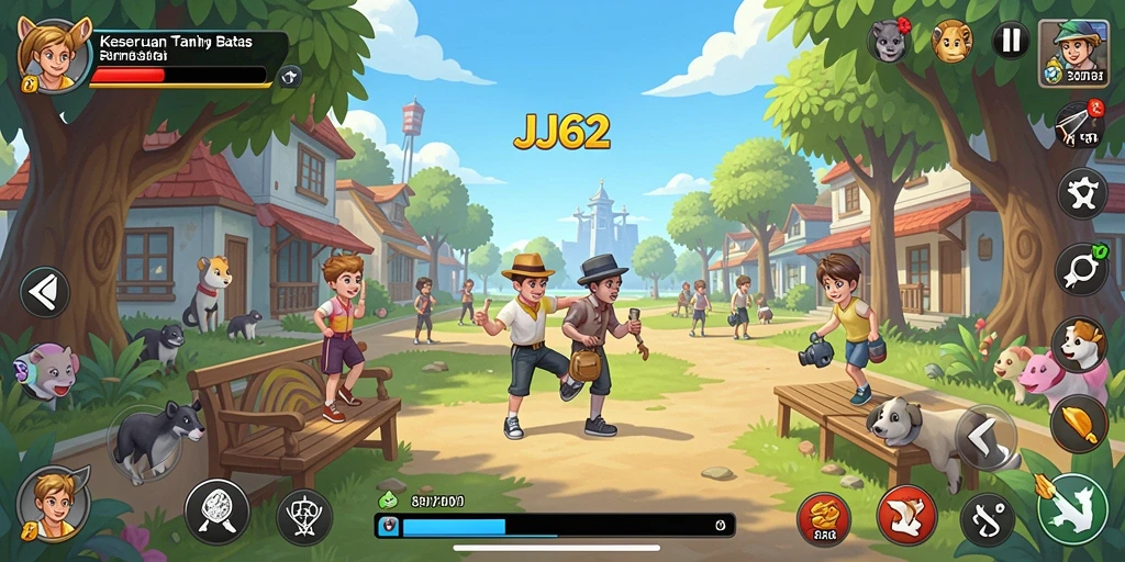 Screenshot utama dari JJ62 menampilkan gameplay yang seru dan menarik.