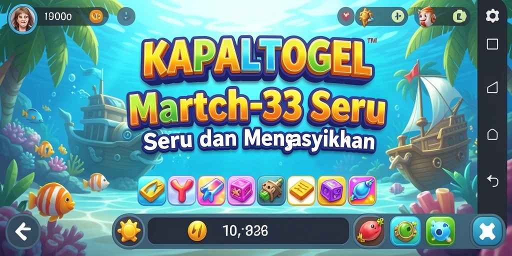 Tampilan gameplay KAPALTOGEL yang menampilkan elemen-elemen berwarna.