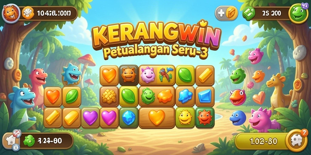 Tampilan menarik dari gameplay KERANGWIN yang penuh warna.