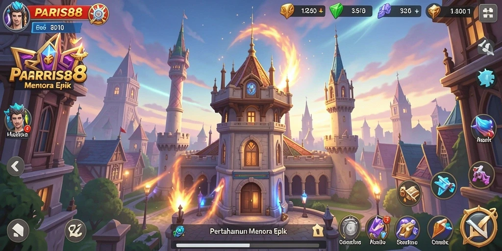 Tangkapan layar gameplay PARIS88 menampilkan menara menghadapi gelombang musuh.
