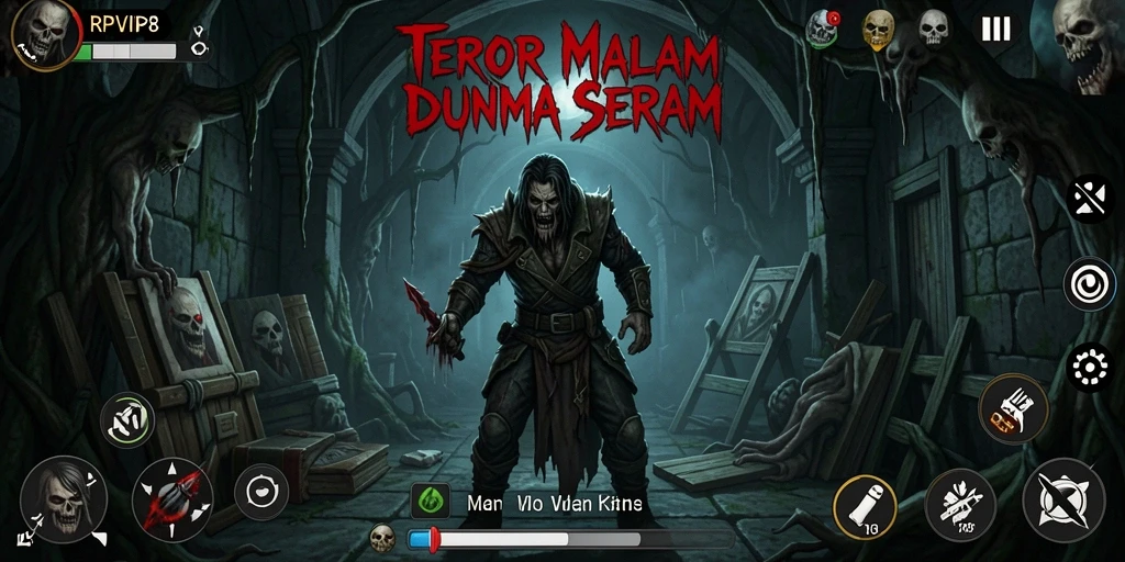 Screenshot menampilkan gameplay menegangkan di dunia Horror.