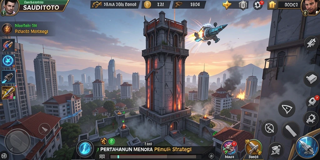 Gameplay menarikan dalam pertahanan menara SAUDITOTO.