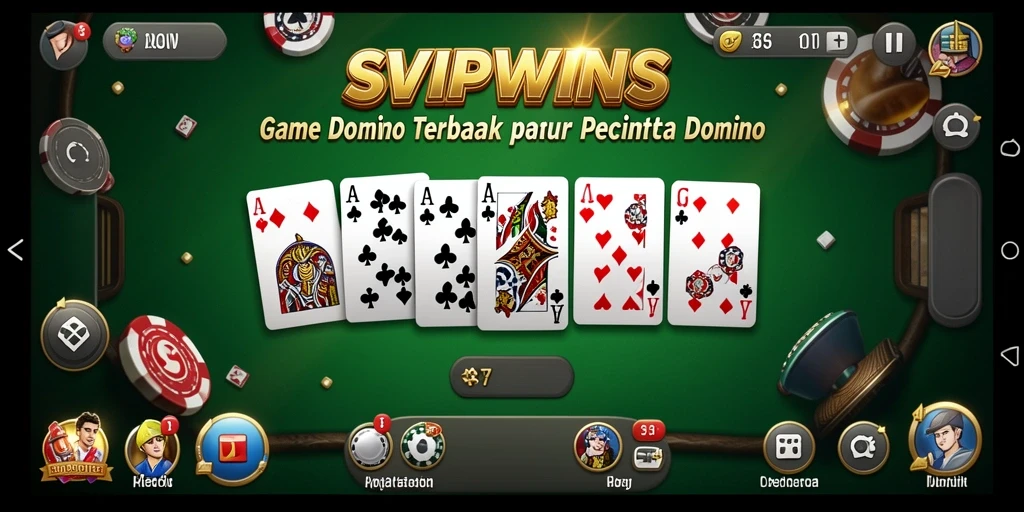 Tampilan gameplay seru SVIPWINS dalam permainan Domino.