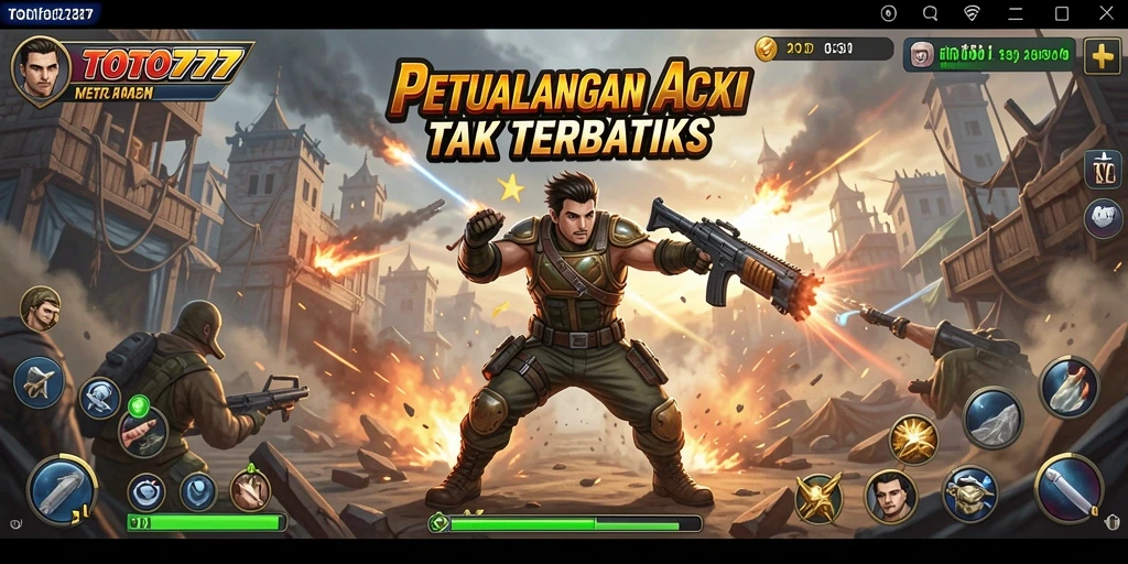 Screenshot menampilkan aksi intens dalam permainan TOTO777.