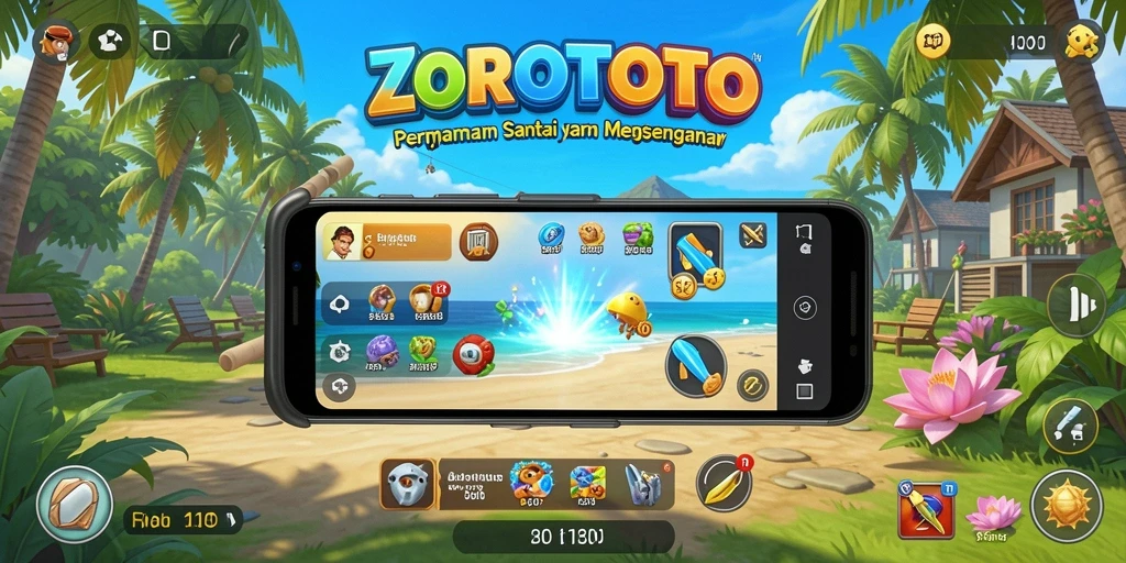 Screenshot utama dari gameplay ZOROTOTO menampilkan serunya bermain.